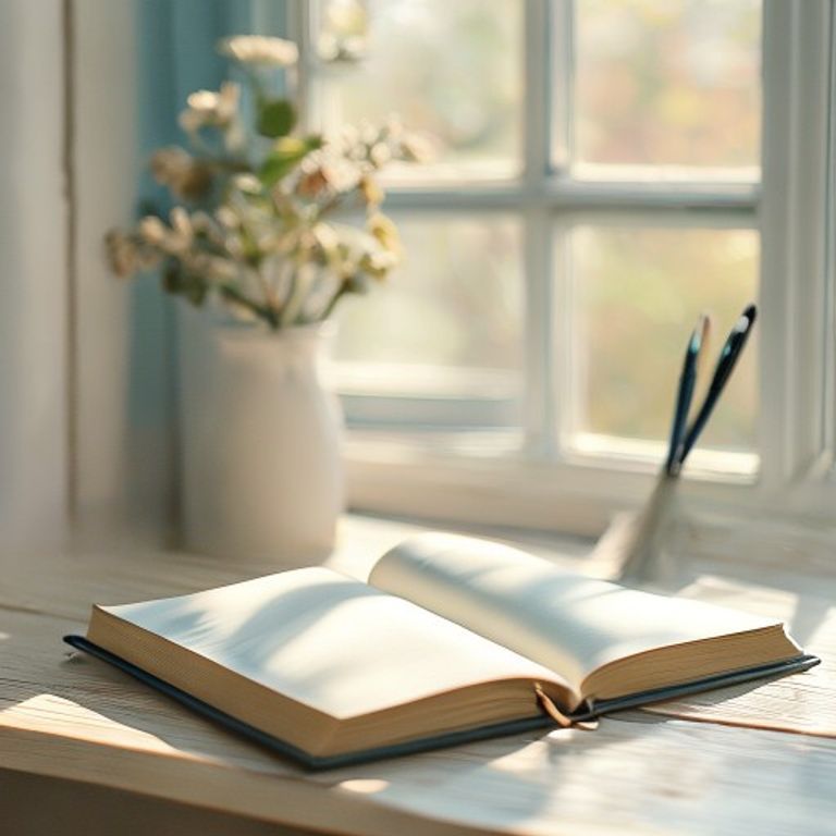 Notebook and pen on wooden desk